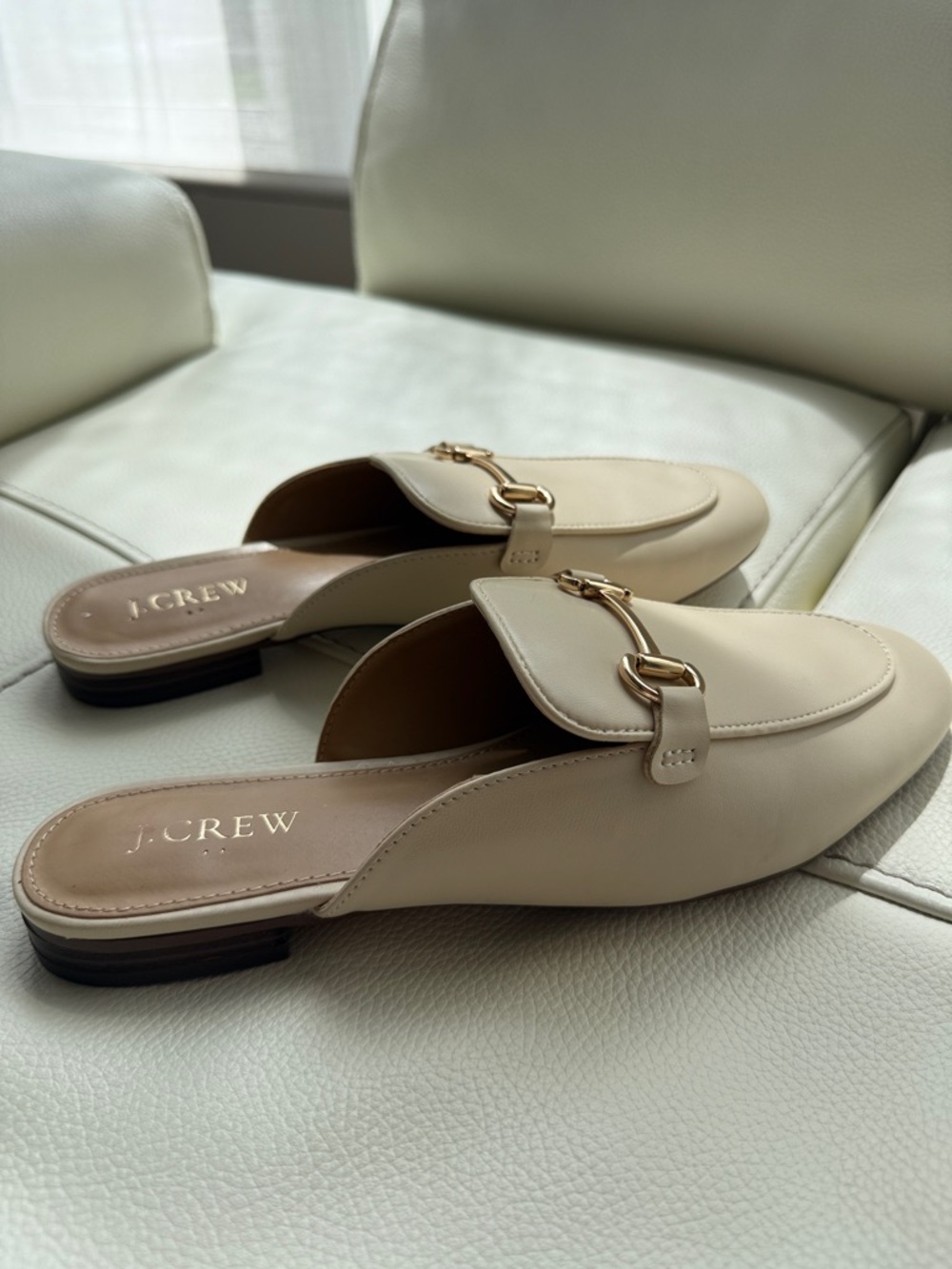 J. Crew Cream Flat Backless Mules - Picture 5 of 12